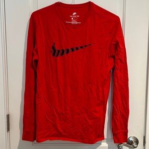 Nike red Long Sleeve tee shirt, size large
